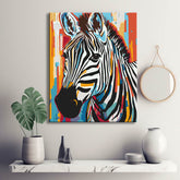 Zebra in paint by number style
